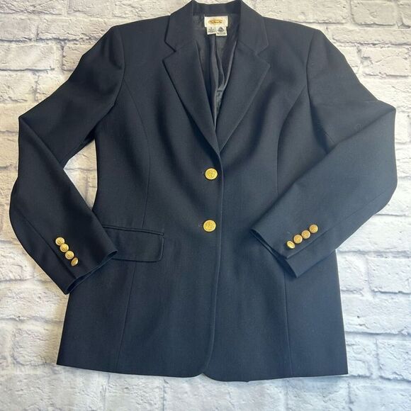 Talbots Jackets & Blazers - Vintage Talbots Classic Black Blazer with Gold Buttons. 100% Wool. Size 6.